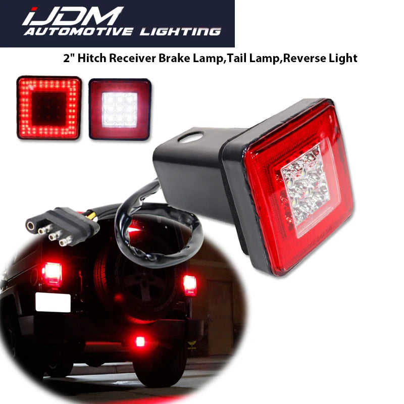 LED Towing Hitch Cover - Tail, Brake & Reverse Light for 2" Hitch