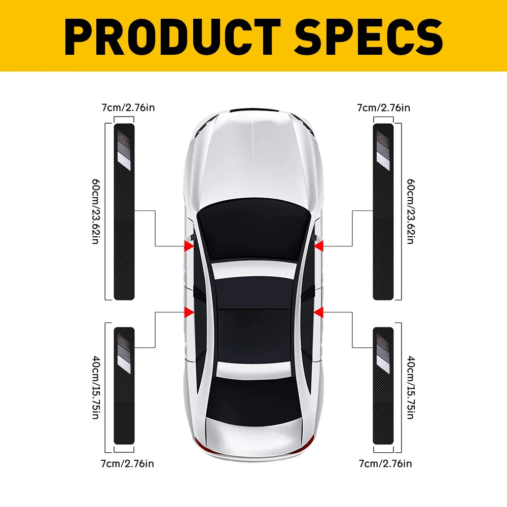 Carbon Fiber Door Sill Protector for Toyota - 4-Piece Sticker Set