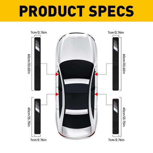 Carbon Fiber Door Sill Protector for Toyota - 4-Piece Sticker Set