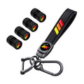 Toyota Leather Keychain & Tire Valve Caps Set - 5-Piece TRD Accessory Kit