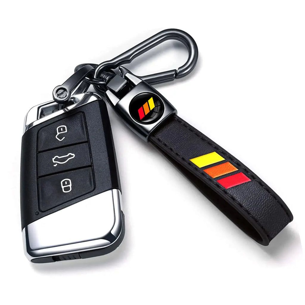 Toyota Leather Keychain & Tire Valve Caps Set - 5-Piece TRD Accessory Kit