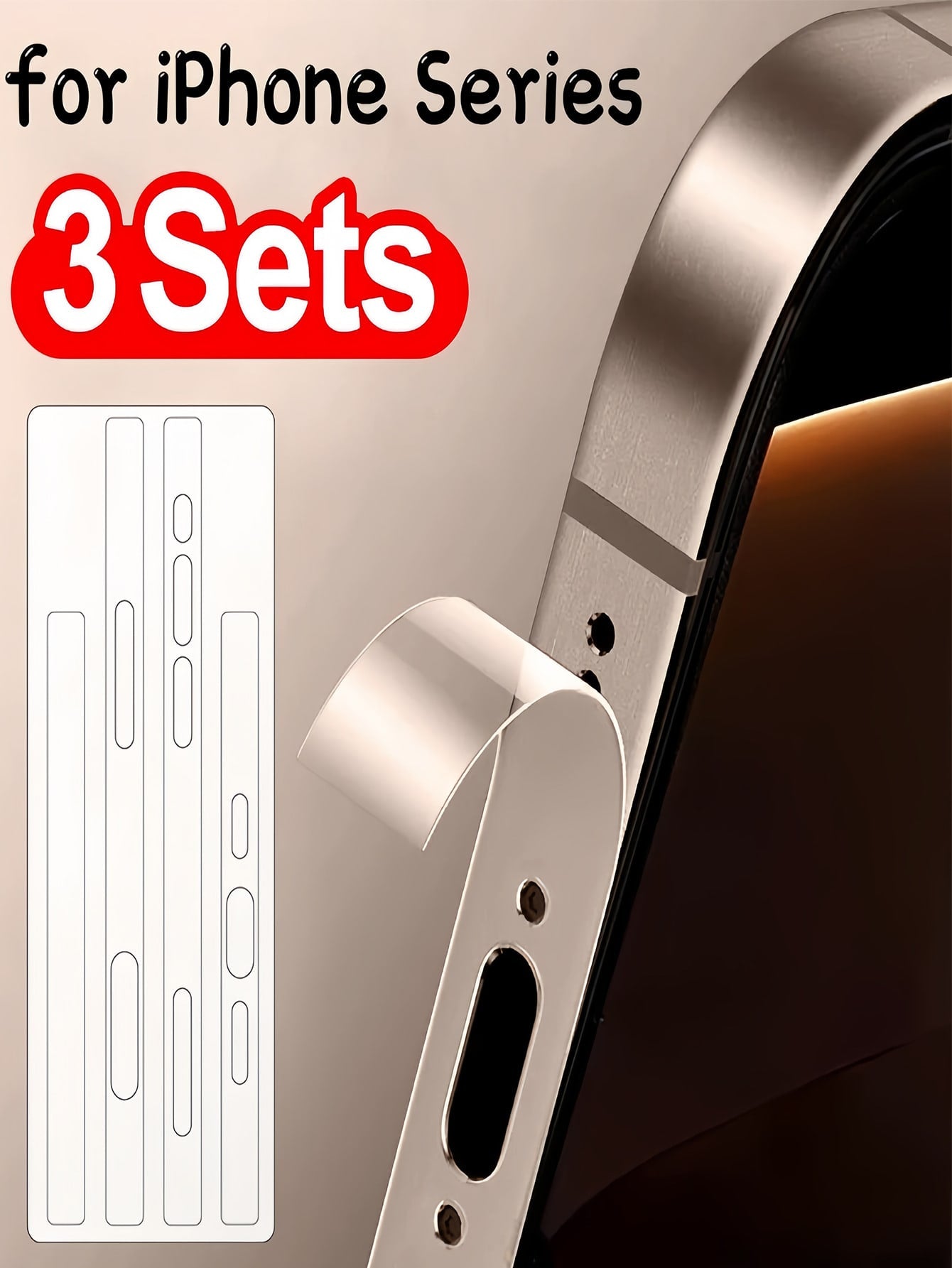 iPhone 17/16 Pro Max Hydrogel Side Frame Protector - 3-Pack Anti-Scratch Film