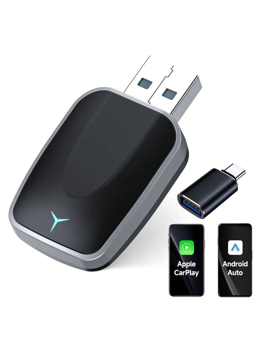 Wireless CarPlay & Android Auto Adapter - 2-in-1 USB Dongle for 2016+ Cars