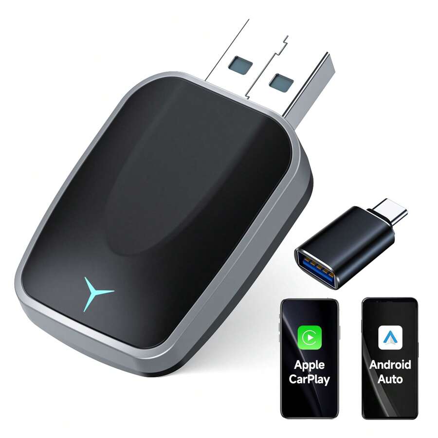 Wireless CarPlay & Android Auto Adapter - 2-in-1 USB Dongle for 2016+ Cars