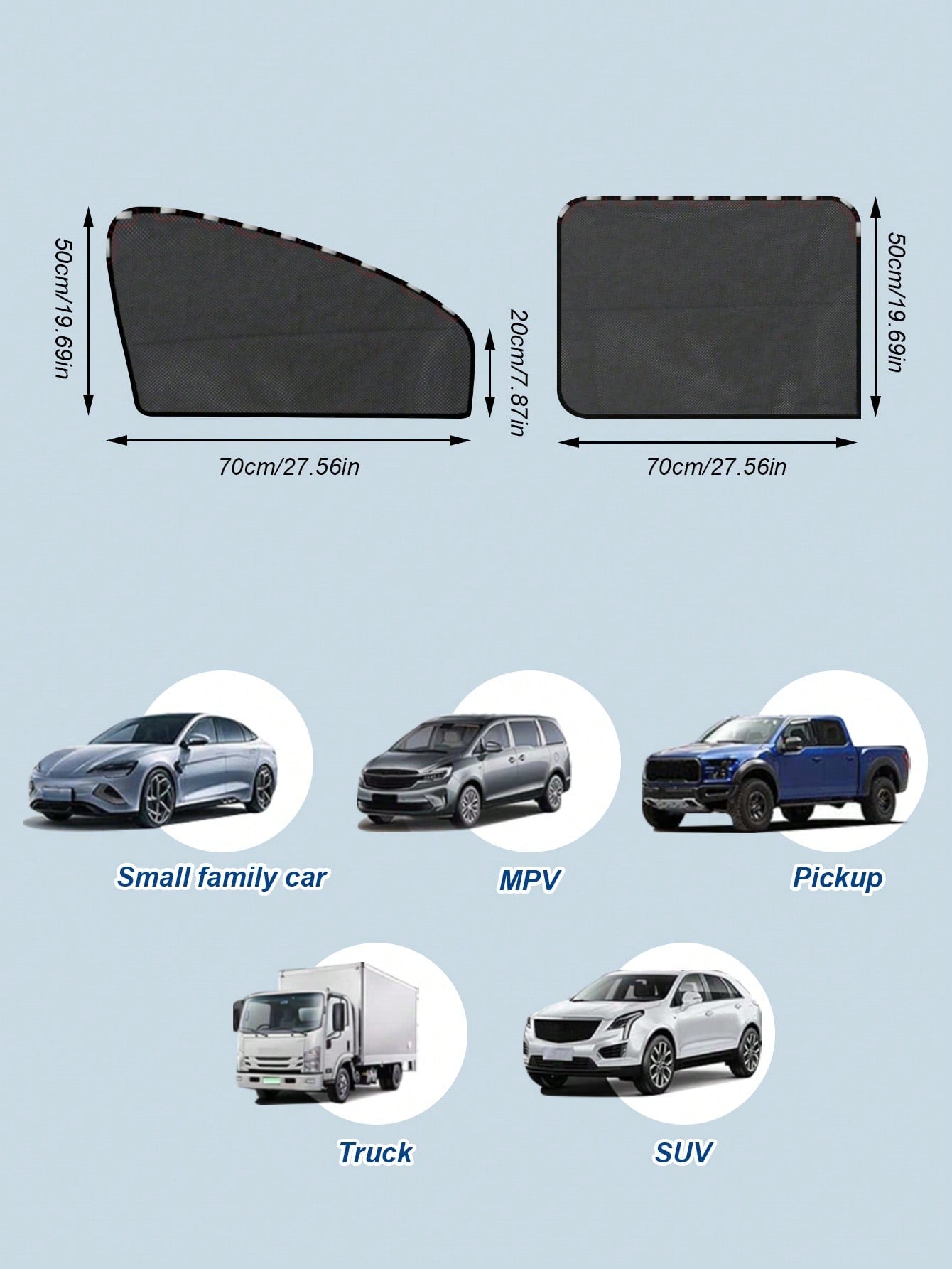 Magnetic Blackout Car Window Curtains - Privacy Sunshades for SUV & Sedan