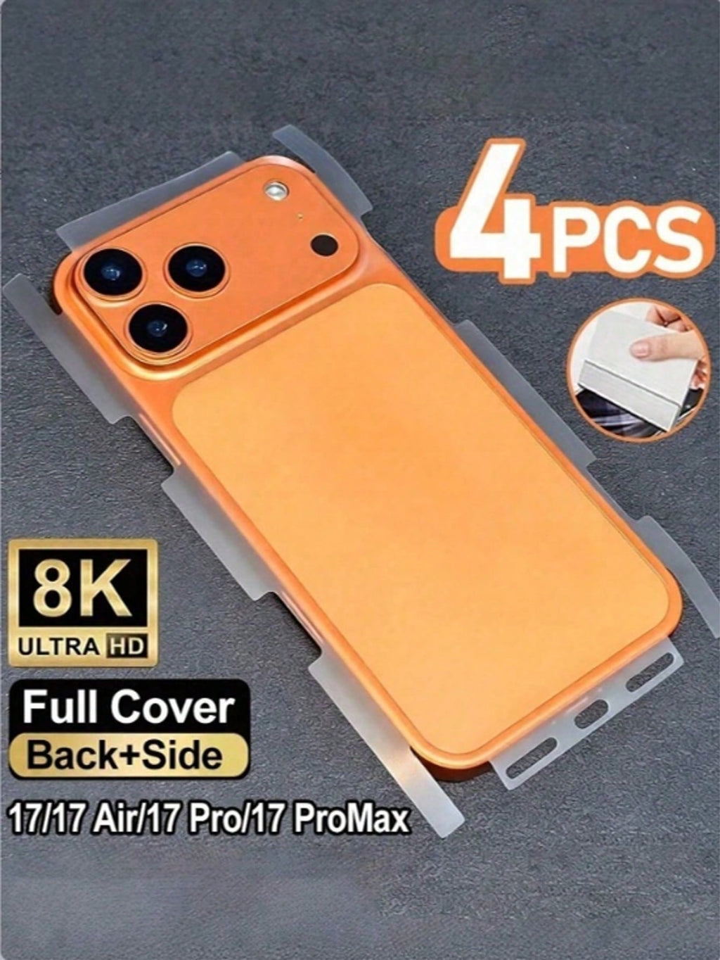iPhone 17 Pro Max Hydrogel Back Film - 4-Pack Full Coverage Protector