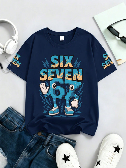 Boys Pixel 67 Graphic T-Shirt - Soft Cotton Summer Tee