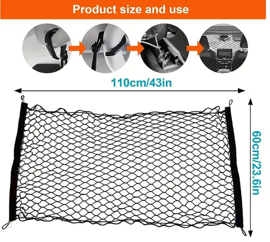 Universal Car Trunk Protective Mesh Net - Cargo Barrier & Organizer