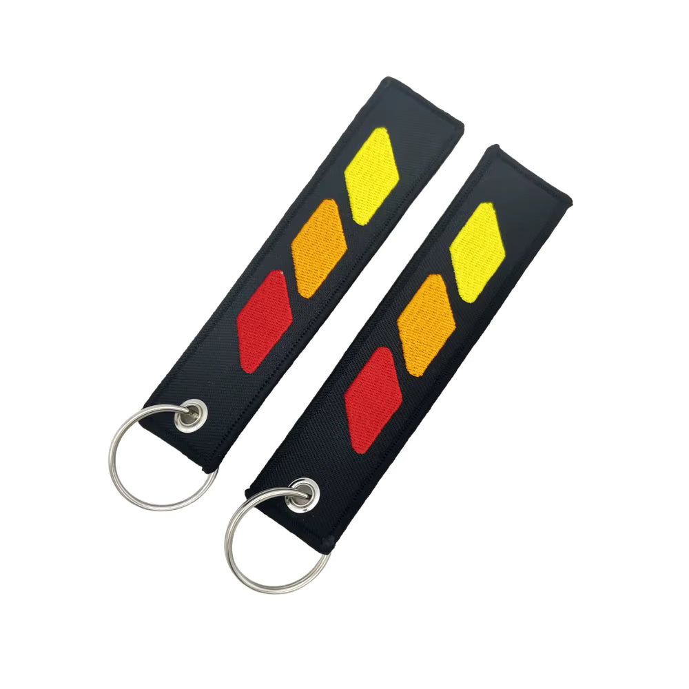 JDM Racing Key Tag Lanyard - Tri-Color Embroidered Keychain