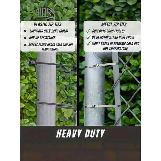 100PCS Heavy-Duty Stainless Steel Cable Ties (Rustproof, High-Temp Resistant)