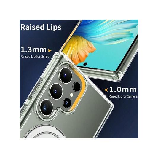 Samsung Clear Case with 360° Rotating Magnetic Stand
