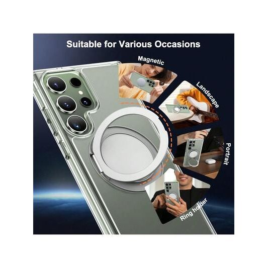 Samsung Clear Case with 360° Rotating Magnetic Stand