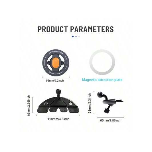 Magnetic Car Phone Holder - CD Slot Mount One-Hand Operation